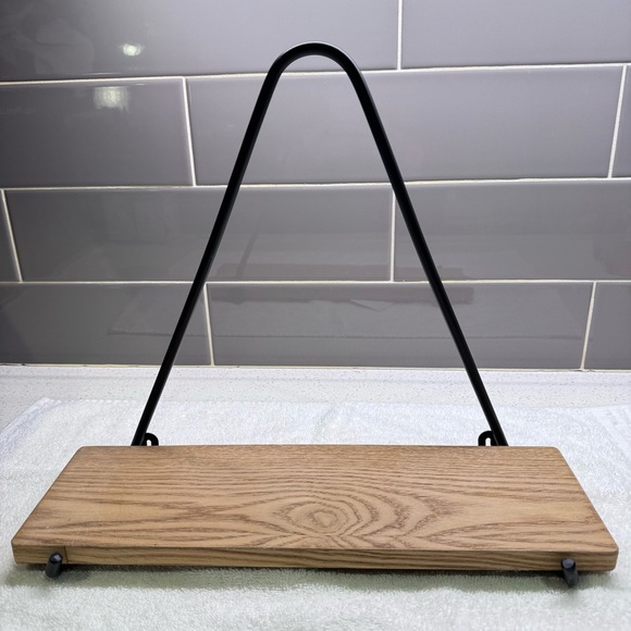 Set of 2 - Wooden Wall Decor with Black Metal Accent - Picture 6 of 8